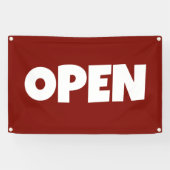 Donkerrode OPEN Banner (Horizontaal)