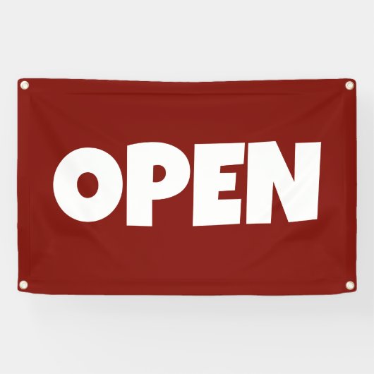 Donkerrode OPEN Banner (Horizontaal)