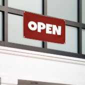 Donkerrode OPEN Banner (Buitenkant Gebouw)