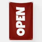 Donkerrode OPEN Banner (Verticaal)
