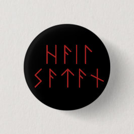 Donkerrode Ouder Futhark Hail Satan Ronde Button 3,2 Cm