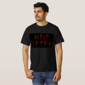 Donkerrode Ouder Futhark Hail Satan T-shirt (Voorkant volledig)