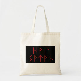 Donkerrode Ouder Futhark Hail Satan Tote Bag