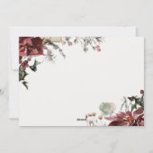 Donkerrode Poinsettia Bloem Kerstmis  Feestdagenkaart (Achterkant)