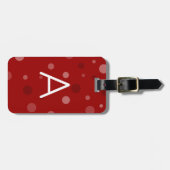 Donkerrode Pop Stippen Bagagelabel (Voorkant horizontaal)