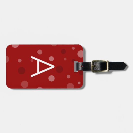 Donkerrode Pop Stippen Bagagelabel (Voorkant horizontaal)