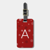 Donkerrode Pop Stippen Bagagelabel (Voorkant verticaal)