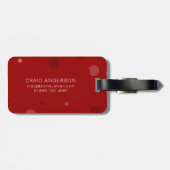 Donkerrode Pop Stippen Bagagelabel (Achterkant horizontaal)