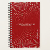 Donkerrode Pop Stippen Jaar Wekelijks Planner (Voorkant)