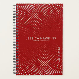 Donkerrode Pop Stippen Jaar Wekelijks Planner