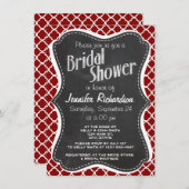 Donkerrode Quatrefoil;  krijtbordlook Kaart (Voorkant / Achterkant)