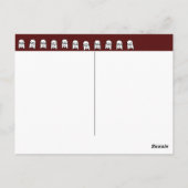 Donkerrode raket scheeps verjaardagsfeestje briefkaart (Achterkant)