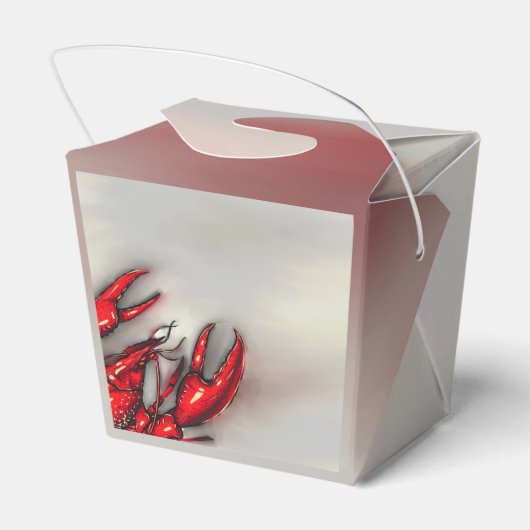 Donkerrode rivierkreeften kookfeest bedankdoosjes (Achterkant)