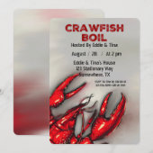 Donkerrode rivierkreeften kookfeest kaart (Voorkant / Achterkant)