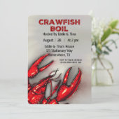 Donkerrode rivierkreeften kookfeest kaart (Staand voorkant)