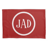 Donkerrode rode rode rode rode cirkel rond de Naut Kussensloop (Voorkant-Links)