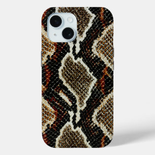 donkerrode rode, rode, rode, rode, slangenhuid iPhone 15 case