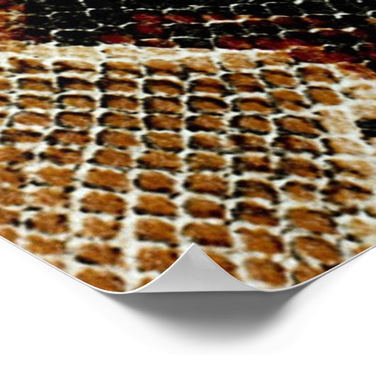 donkerrode rode, rode, rode, rode, slangenhuid poster (Hoek)