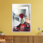 Donkerrode roos canvas afdruk (Insitu (Woonkamer))