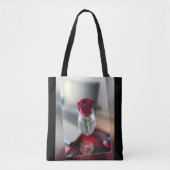 Donkerrode roos tote bag (Voorkant)