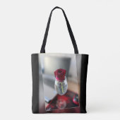 Donkerrode roos tote bag (Achterkant)