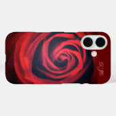 Donkerrode roos van dichtbij Case-Mate iPhone case (Achterkant (horizontaal))