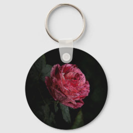 Donkerrode Rose Sleutelhanger