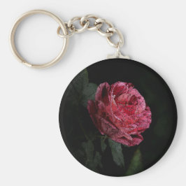 Donkerrode Rose Sleutelhanger