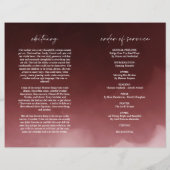 Donkerrode rouwmap met vouwprogramma (Achterkant)