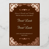Donkerrode royalty folie trouwuitnodiging uitnodiging (Voorkant)
