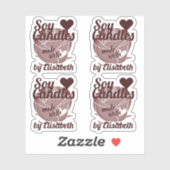 Donkerrode roze afbeelding gemaakt met hartenzeuke sticker (Vel)