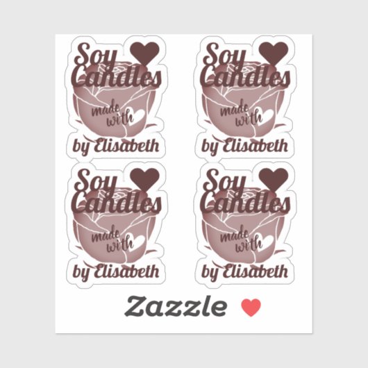 Donkerrode roze afbeelding gemaakt met hartenzeuke sticker (Vel)