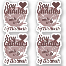 Donkerrode roze afbeelding gemaakt met hartenzeuke sticker