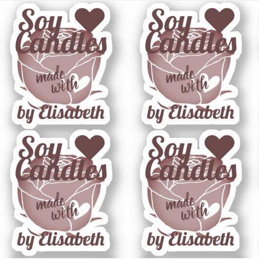 Donkerrode roze afbeelding gemaakt met hartenzeuke sticker (Voorkant)