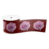 Donkerrode roze roos satijnen lint (Spoel)