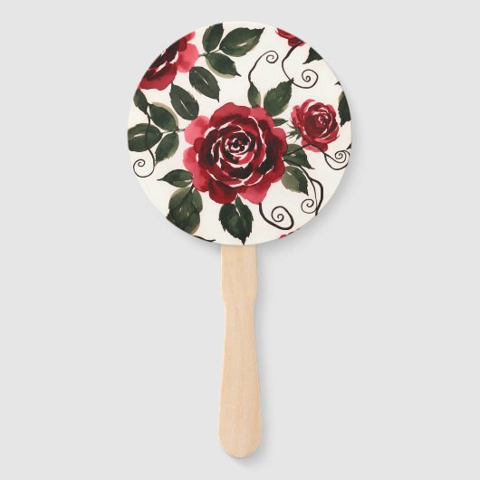 Donkerrode Rozen Bloemenset van Waaiers (Voorkant)