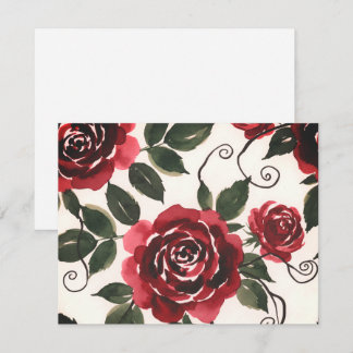 Donkerrode Rozen Bloemstuk Kaart