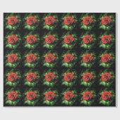 Donkerrode Rozen Cadeaupapier (Vlak)