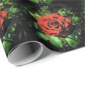 Donkerrode Rozen Cadeaupapier (Rol Hoek)