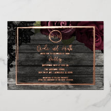 Donkerrode rozen Hout & Kant Moderne Trouwfeest