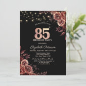 Donkerrode rozen, Lichtslingers Zwart 85ste verjaa Kaart (Staand voorkant)