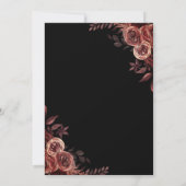 Donkerrode rozen, strijklichten zwart 25e verjaard kaart (Achterkant)