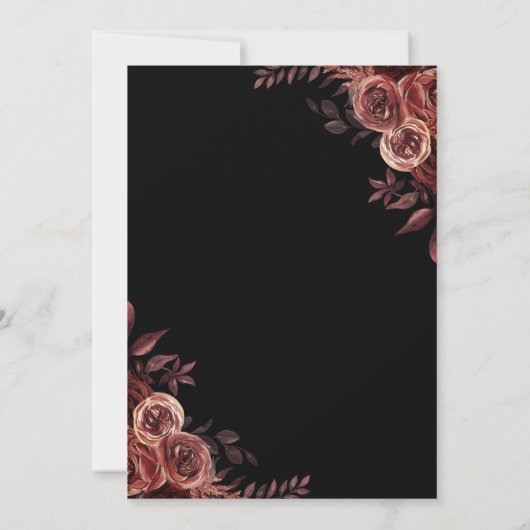 Donkerrode rozen, strijklichten zwart 85e verjaard kaart (Achterkant)