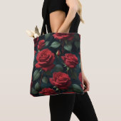 Donkerrode rozen tote bag (Dichtbij)