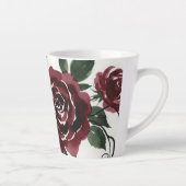 Donkerrode rozen waterverf latte mok (Rechts)
