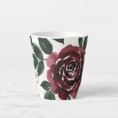 Donkerrode rozen waterverf latte mok (Voorkant)
