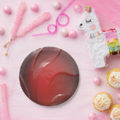 donkerrode, ruw plastic textuur papieren bordje (Feest)