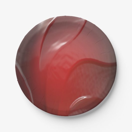 donkerrode, ruw plastic textuur papieren bordje (Voorkant)