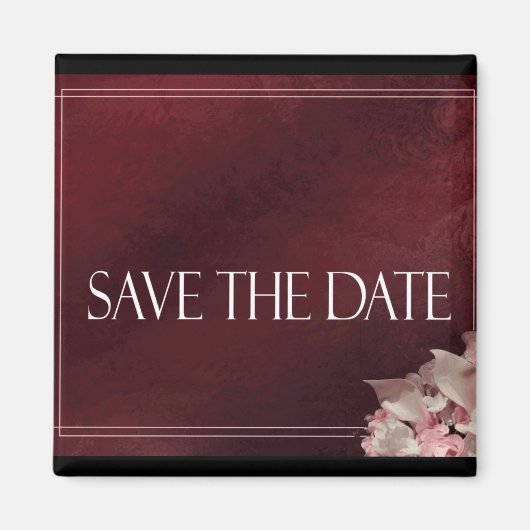 Donkerrode Save the date-magneet Magneet (Voorkant)