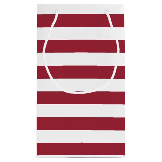 Donkerrode Snoepjes strepen met modieus monogram Klein Cadeauzakje (Achterkant)